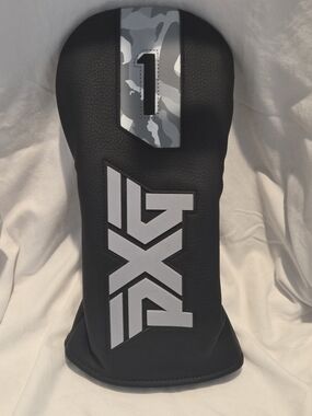 PXG Black Headcover with Gray Camo #1 Patch
